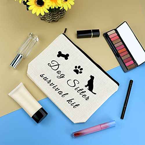 Dog Sitter Gift Dog Walker Gift Makeup Bag Dog Lover Gift Cosmetic Bag Dog Sitter Leaving Gift Dog Walker Appreciation Gift Thank You Gifts Makeup Pouch Toiletry Bag Christmas Thanksgiving Day Gift