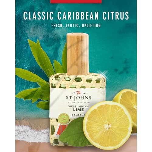 West Indian Lime Cologne for Men. 4 Oz Spray Cologne Fresh Lime in Signature Bottle. St Johns Fragrance Company