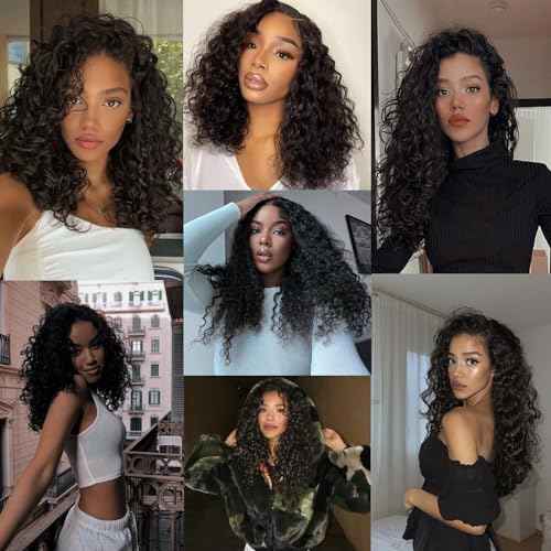 Deep Wave Human Hair bundles 14 Inch 12A Grade Brazilian Human Hair 100% Virgin Weave Bundles Human Hair for Black Women (14'' 14'' 14'' 14'')