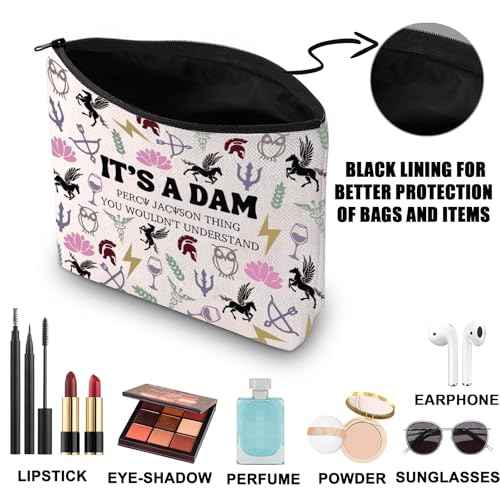 JNIAP Camp Blood Makeup Bag Camp Jupiter Gift 13 Cabins Gift I'd Rather Be In Camp Blood Zipper Pouch (It's a DAM)