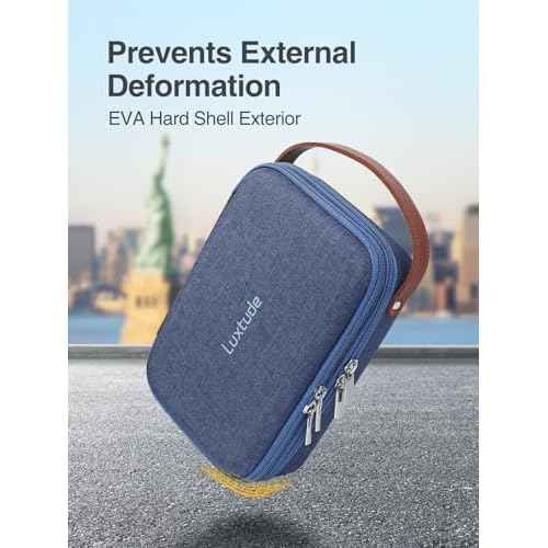 Luxtude Hair Clipper Case Travel, Portable Barber Cases, Hard Barbers Bags for Clippers and Supplies, Sturdy Trimmer Bag, Barbers Accessories for Wahl/Hatteker/Oneisal/Andis Grooming (Case Only, Blue)