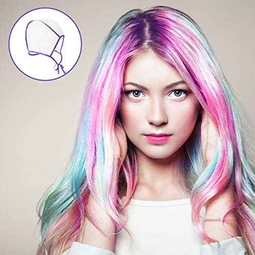 6 Pieces Highlighting Cap Hair Frosting Cap Highlight for Dye Color Bleach with Plastic Hooks Hair Coloring Salon Hairdressing Tool Kit Supplies(Purple)