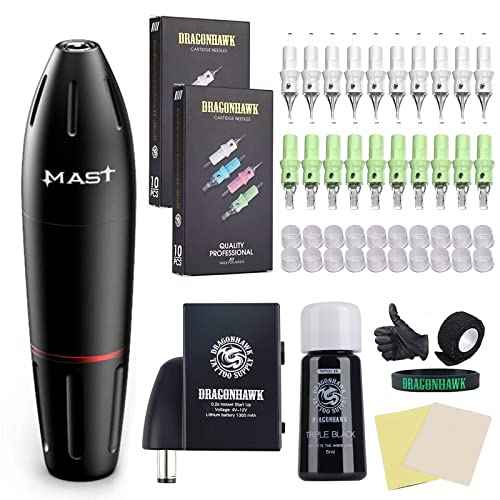 Tattoo Gun Kit Wireless Complete Tattoo Kit Beginner Tattoo Machine Kit 20 Pro Tattoo Needles Cartridges
