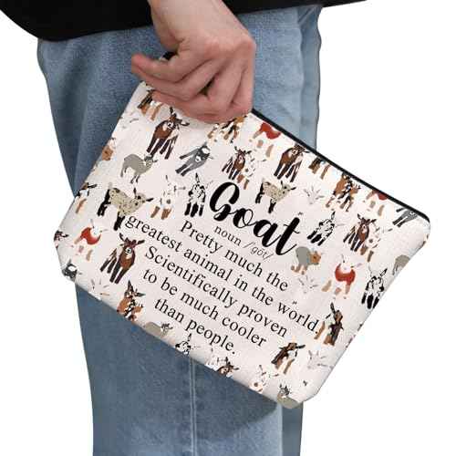 G2TUP Goat Lover Gift Baby Goat Makeup Bag Goat Cosmetic Bag Goat Owner Gift Goat Breeder Gift Goat Merch (Baby Goat MB)