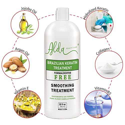 Brazilian Keratin Hair Smoothing Treatment ? Blowout Straightening System ? Formaldehyde Free (32 fl oz)