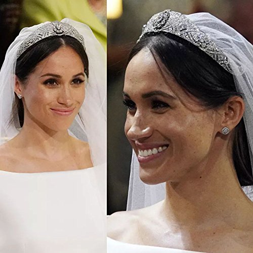 Royal Tiara with Real Austrian Crystals, Queen Mary's Bandeau Replica Tiara,Princess Meghan Wedding Bridal Diadem Jewelry