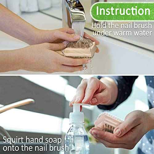 Konex Non-Slip Wooden Two-Sided Nail Brush for Cleaning Fingernails - Nail Scrubber with Natural Boar Bristle - Essential for Daily Use