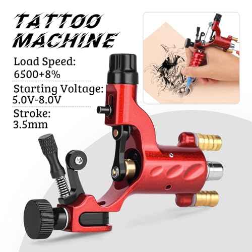 Rotary Tattoo Machine Gun, ATOMUS Tattoo Liner Shader Motor Body Art Dragonfly Machine Motor Gun for Tattoo Artist (Red)