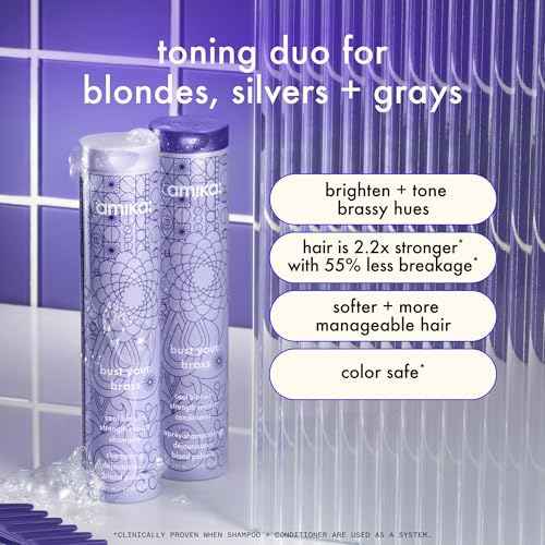amika bust your brass cool blonde strength repair shampoo