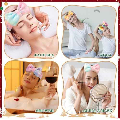 Skincare Headband 6 pcs Spa Headband for Washing Face Rainbow Cute Headbands Makeup for Teens Teenage Girl Gifts for Teen Girls Teens Girls Trendy Stuff Spa Gift Make up Head Band Christmas Stocking
