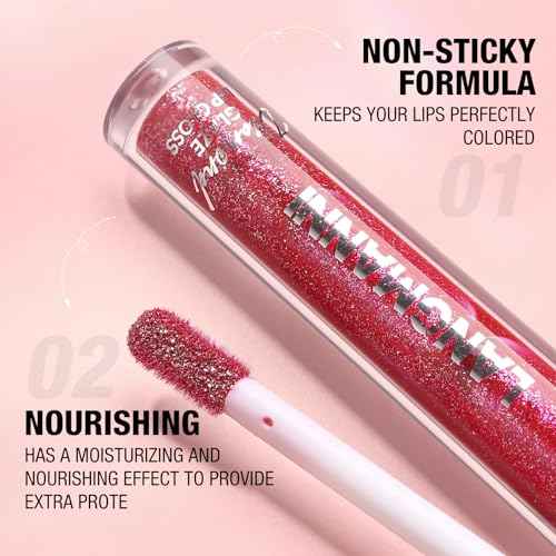 LANGMANNI 10 Colors Diamond Glitter Lip Gloss Set,Long Lasting High Shine Shimmer Liquid Lipstick Set,Hydrating,Moisturizing Lip Gloss Kit Gift Makeup For Girls