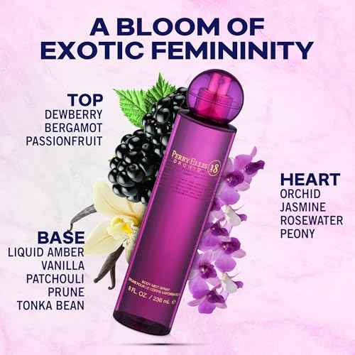 Perry Ellis 18 Orchid Body Spray for Women - Floral & Vanilla Body Mist, Perfumes for Women, Long Lasting Fragrance, EDT, Eau De Parfum with Fresh Scent - 8 fl oz (200 mL)
