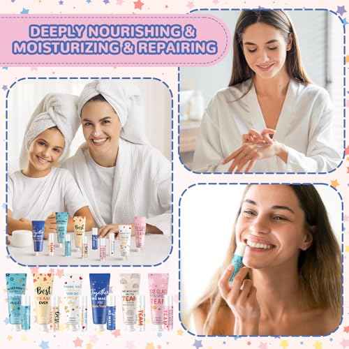 72set/288pcs Best Team Ever Gifts for Coworkers Employee Appreciation Gifts Christmas Party Favors Christmas Stocking Stuffers Inspirational Travel Hand Lotion and Lip Balm Set for Women