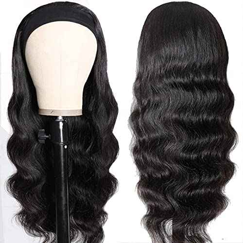 higher Body Wave Headband Human Hair Wig 18 Inch Glueless None Lace Front Wig Brazilian Virgin Hair Wear and Go Wigs for Black Women 150% Density Wigs Natural Color