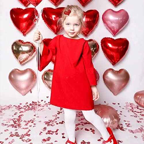 9 Piece Heart Hair Clips & Barrettes, Glitter Sequin Heart Hairpins for Girls in Three Colors, Valentine's Day Themed Party