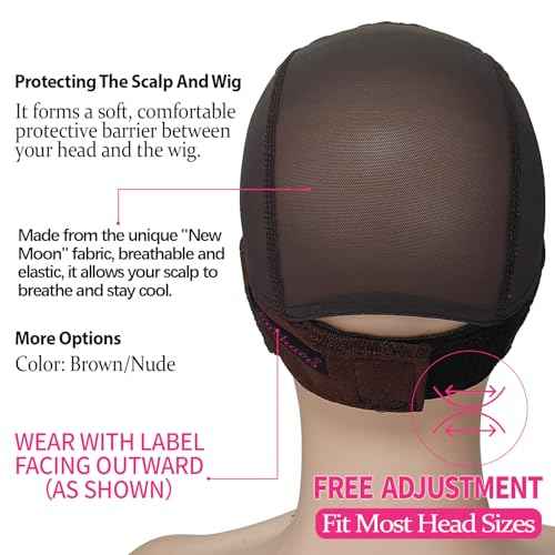 Labhairs Lace-MAX Wig Grip Cap for Women - Non Slip, Adjustable Wig Caps Holds Glueless Wigs Securely in Place, Reusable HD Lace Cap with Headband for Lace Front Wigs, One Size Fits All (Brown)