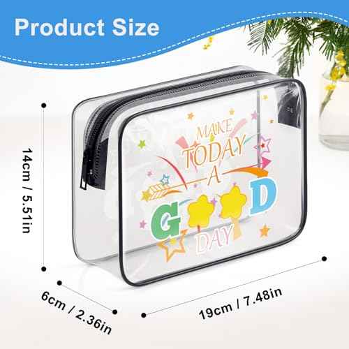 Positive Motivational Gifts for Women Girls MAKE TODAY A GOOD DAY Makeup Bag Inspirational Gifts for Daughter Sister Friend Mom Aunt Birthday Christmas Graduation Gifts Cosmetic Bag Clear Toiletry Bag