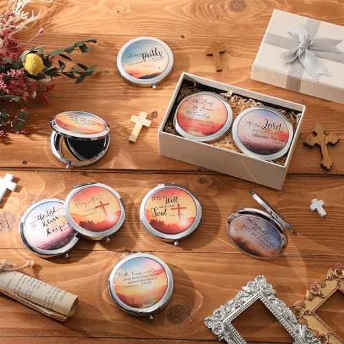 36 Pcs Christian Compact Mirrors Gifts for Women Bulk Religious Pocket Mirror with Bible Verse Inspirational Scripture Quote Church Gifts for Ladies Church Congregation Group Party Favors