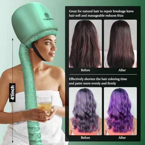 Bonnet Hair Dryer,Hooded Hair Dryer Hooded Diffuser Cap for Curly,Speeds Up Drying Time,Safety Deep Conditioning at Home (Green)
