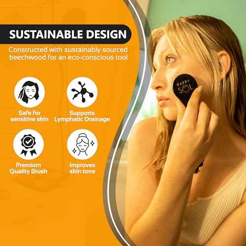 Dry Facial Brush, Exfoliating Face Brush, High Quality Beechwood, Supports Lymphatic Drainage, Natural Face Brush