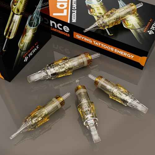 PEPAX Lance Tattoo Needles Cartridge 1017CML - 20Pcs Tattoo Cartridge Needles #10 Bugpin 17 Curved Magnum Tattoo Cartridges Diameter 0.30mm Long Taper 5.0mm Safety Membrane Makeup Tattoo Machine