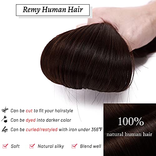 S-noilite One Piece Clip in Extensions Human Hair 5 Clips 3/4 Full Head Dark Brown Hair Extension for Women,One-Piece Design Clip on Hairpieces 18 Inch 90g