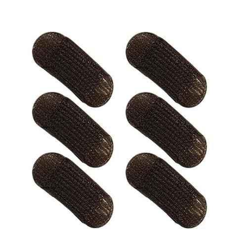 6 Pcs Brown Sponge Volume Hair Bases Volume Inserts Hair Clip Fluffy Cushion Bump It up Piece Hair Styling Pad for Women Girls Clips and Barrettes Accessories