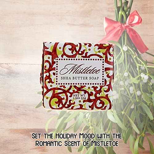 Christmas Soap Sampler- Set of 4 Scents- Mistletoe, Peppermint Frost, Winter Garden and Fresh Holly- Enriched with Shea Butter and Essential Oils- Ideal Basket Filler, Stocking Stuffer for Guests