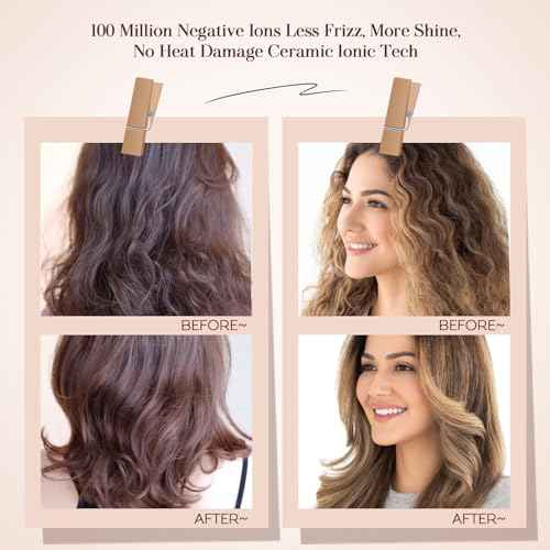 Travel Blow Dryer Brush in one, Dual Voltage Mini Hot Air Brush, Hair Trends Nano Titanium 2 Inch One Step Hair Dryer and Styler Volumizer Oval Shape