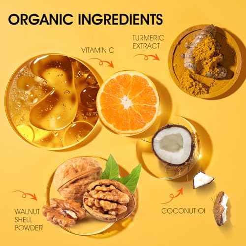 Body Scrub, Turmeric Exfoliating Body Scrub, with Coconut Oil & Vitamin C, Bikini Area Exfoliator Gently Exfoliate Body Hand and Foot Scrub, Moisturized Skin for Women and Men, 11.28oz/320g
