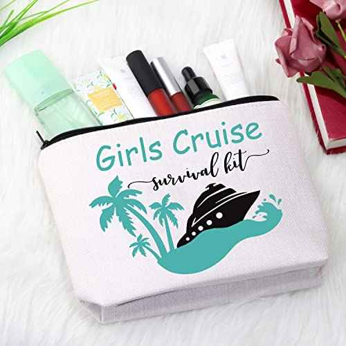 GJTIM Cruise Trip Vacation Gift Cruise Vacation Party Favor Girls Cruise Survival Kit Zipper Pouch Cruising Gift for Cruise Lovers (Survival Girls Cruise)