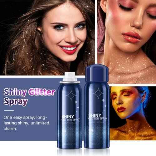 Corleone Body Glitter,Shiny Glitter Spray for Hair,Highlighter Powder,Glitter Shimmer Sparkle Hairspray Powder Makeup, for Face Body Hair Dress Prom Party