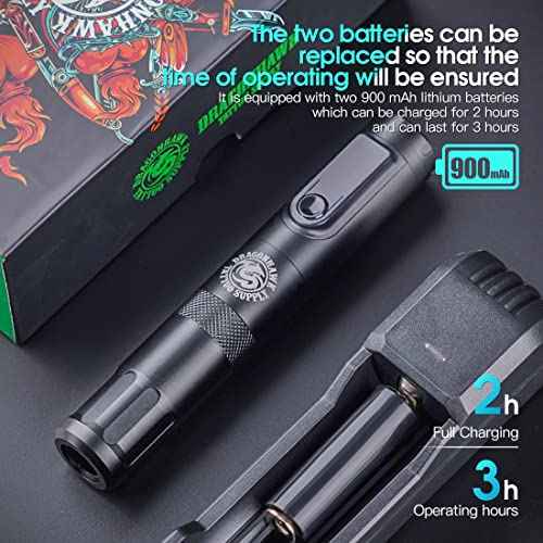 Dragonhawk X4 Tattoo Pen Kit Wireless Tattoo Machine Gun Kit Tattoo Cartridges Needles Black Tattoo Ink Supplies General Tattoo Kit TZ-025