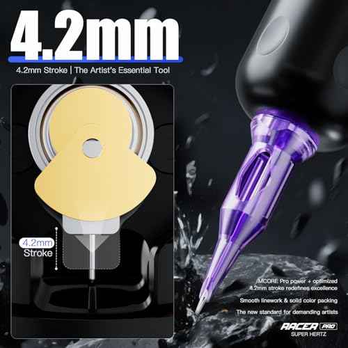 Mast Tattoo Racer Pro Cordless Tattoo Gun Machine Battery 3-140hz Adjust Soft Hard Mode Mcore-Pro Motor Cartridge Tattoo Machine