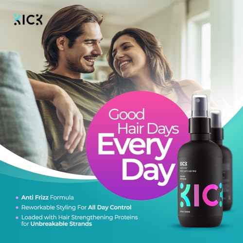 Kick Sea Salt Spray for Men - Beach Wave and Surfer Hair Style - Salt Water for Hair - Natural Texture and Volume Hair Spray - 200ml