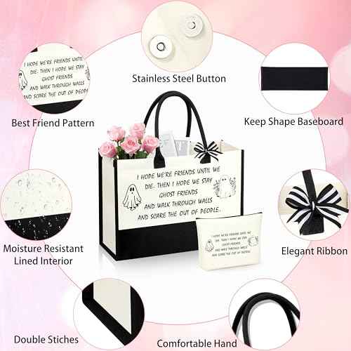 Halloween Gifts Best Friend Birthday Gifts For Women Friendship Gift for Women Friends Soulmate Sister Tote Bag