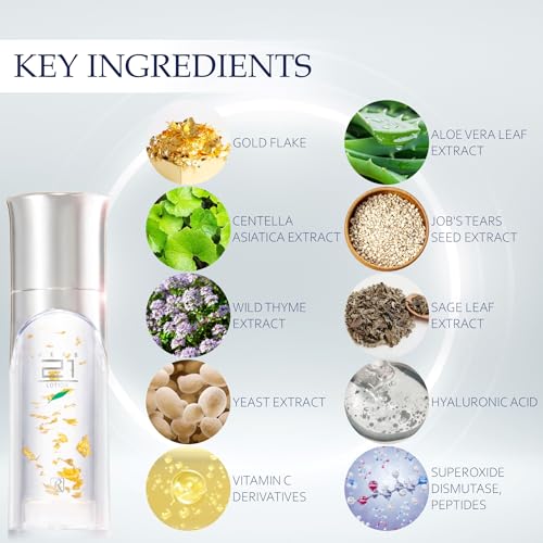 ROYAL HERB 21 LOTION Face, Neck and D?collet? Moisturizer with Aloe Vera, Hyaluronic Acid, Yeast Extract and Gold, 1.18 FL OZ / 35ml