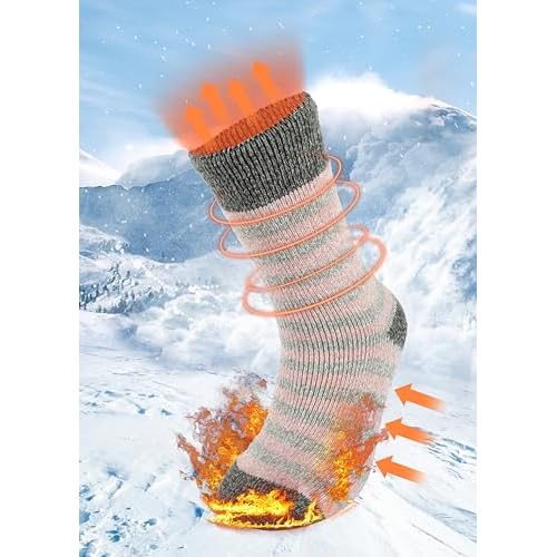 BomKinta Women Thermal Socks - Thick Boot Sock Warm Winter Crew Socks - Cozy Soft Christmas Socks Size 5-10