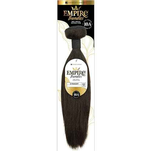 Sensationnel Human Hair Empire Bundles Weave - STRAIGHT 18" (Color:NATURAL BLACK, Pack of 2)