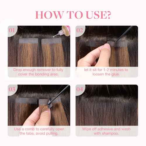 GOO GOO Tape in Extension Remover, Wig Glue Remover, Tape in Hair Extensions Adhesive Remover, Removes Hair Glue, Wig Tape, Double Sided Extension Tape, Fast Acting Hair Extensions Remover 30ml