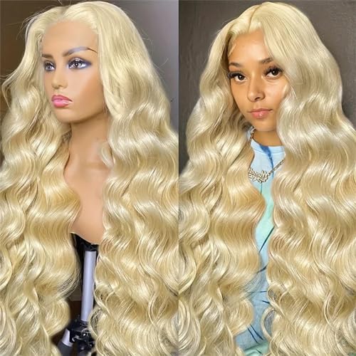220% Density 13x6 613 Blonde Lace Front Wig Human Hair Body Wave Blonde Lace Front Wigs Human Hair with Baby Hair Glueless Wigs For Women 26 Inch