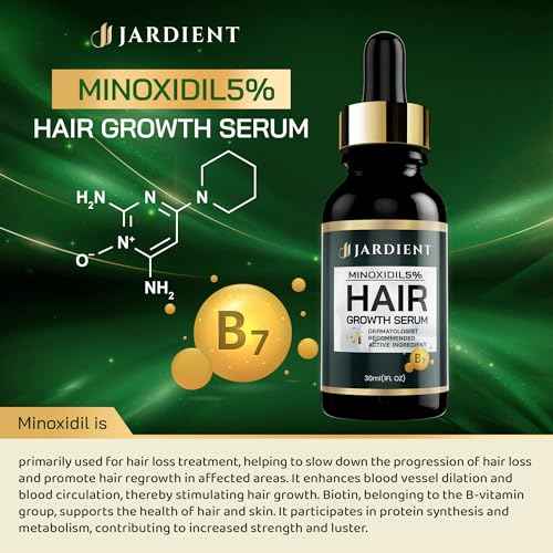 Minoxidil 5% Serum for Men and Women: Hair Growth Oil with Monoxide, Biotin, Beard Growth Kit - Minoxidil Serum - 1 Fl Oz - Prevent Hair Loss, Regrowth Treatment
