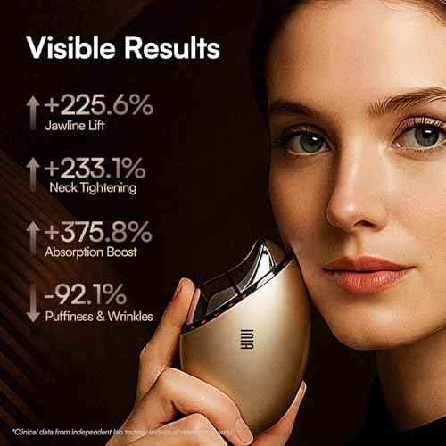 INIA 7-in-1 Red Light Therapy for Face and Neck Gua Sha Facial Massager Tool Device with Thermal and Cryo Mode for Puffiness & Firming Skincare Tool
