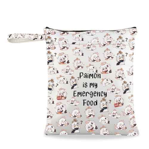 JXGZSO Anime Inspired Novelty Cosmetic Bag Paimon is my Emergency Food Traveller Gift Anime Lover Gift