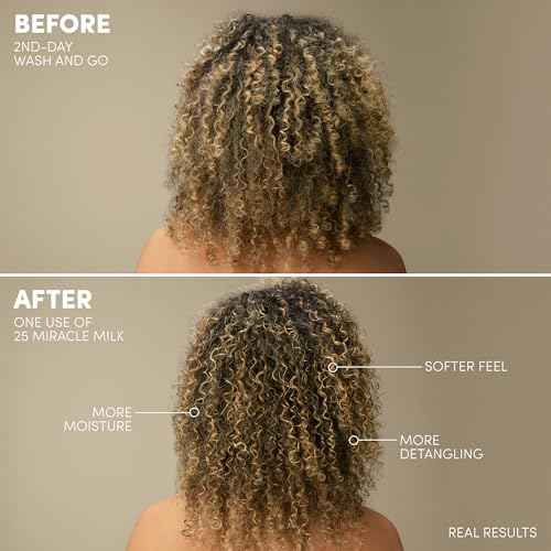 Mizani 25 Benefit Miracle Milk Leave in Conditioner - Heat Protectant & Detangler Spray, With Coconut Oil, For Frizzy & Curly Hair