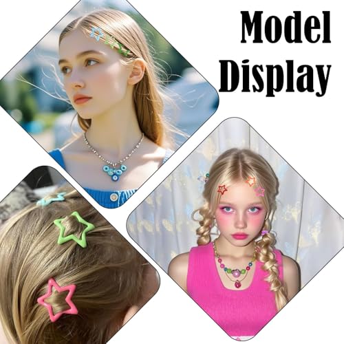 Star Hair Clips: 50PCS Non-Slip Metal Snap Barrettes - Colorful Y2K Star Hair Accessories