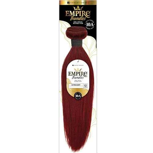 Sensationnel Human Hair Empire Bundles Weave - STRAIGHT 18" (Color:NATURAL BLACK, Pack of 2)