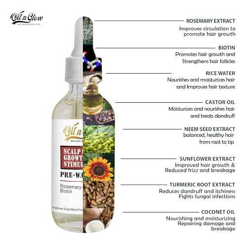 Pre Wash Hair Oil ? USDA Certified Organic Scalp Oil Hair Growth Treatment with Rosemary & Biotin, Pre-Shampoo Serum for Thinning Hair & Hair Loss ? 2 Fl Oz