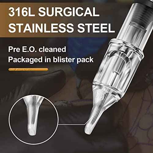 Tattoo Cartridges Needles - 60pcs Assorted Disposable Tattoo Needles Cartridge Round Liner Shader Magnum 3RL 5RL 7RS 9RS 7M1 9M1 Mixed 0.35mm for Tattoo Artists