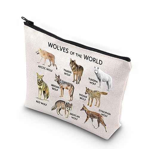 XYANFA Wolves of The World Wolf Makeup Bag Gift for Wolf Lovers Wildlife Animal Wolf Themed Gift Wolf Birthday Cosmetic Bag Zipper Pouch (WOLVES OF THE WORLD)